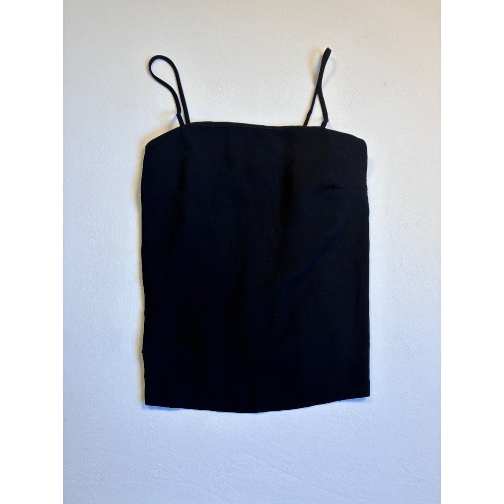 Zenobia Women's Camisole Tank 1XL Black Square Neck Spaghetti Strap